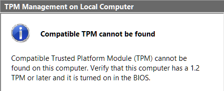 Compatible TPM cannot be found